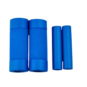 Universal motorcycle and bicycle foam handlebar grips, anti-slip sweat-absorbing blue sponge covers.