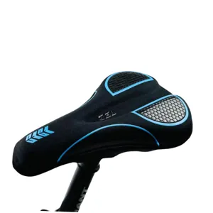 Housse de selle vélo en silicone épaissi avec coussinets gel alvéolés respirants pour le cyclisme.