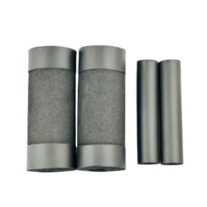 Detailed close-up of black foam handlebar grips for motorcycle and bicycle, anti-slip design.