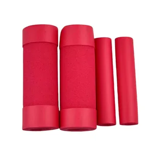 Universal motorcycle bicycle foam handlebar grips anti-slip red sponge cover set of 4 pcs