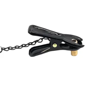 Bicycle pump nozzle clip metal tire inflator valve adapter duckbill clamp with chain accessory