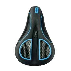 Housse de selle de vélo en silicone épaissi avec gel et maille alvéolée pour VTT confortable.