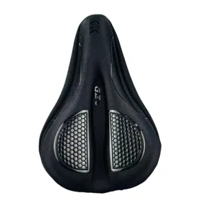 Housse de selle de vélo en silicone épaissie, coussin de selle noir en gel pour cyclisme.