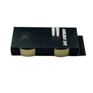 Detailed shot of bicycle handlebar tape in black packaging box with comfortable design.