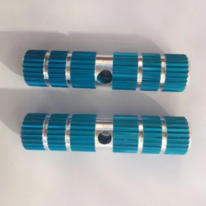 Robuste Aluminium Fahrrad Stunt Pegs Hinterachse Fußstützen 100mm blaue Radsport Detail
