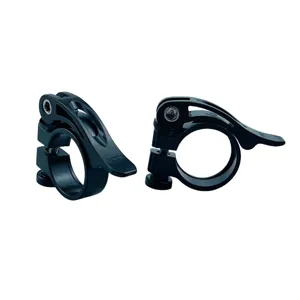 Alloy bicycle seatpost clamp quick release mount for mountain road bike detail view