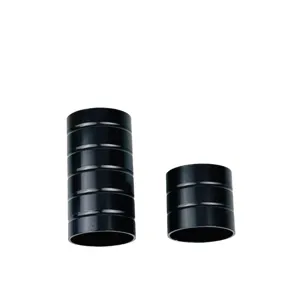 Distanziali serie sterzo bici in alluminio nero con scanalature per forcella mountain bike.