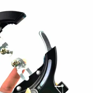 Close-up detail of the bicycle lock internal component, featuring sturdy metal and plastic parts.