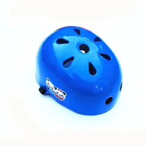 Kids safety helmet detail showing ventilation holes and cute panda sticker decoration design.