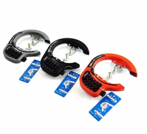 Durable bicycle horseshoe lock with combination code, anti-theft ring lock with screws.