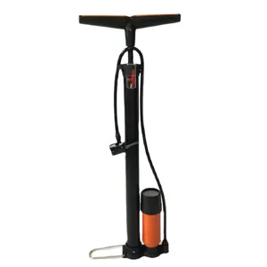 High pressure floor bicycle pump with pressure gauge and t handle for bikes and balls.