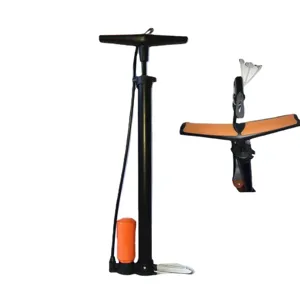 Floor standing high pressure bicycle pump with gauge portable floor air pump for tires and balls