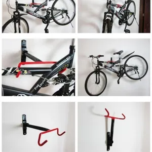 Supporto da parete per bici a doppio gancio per mountain bike e bici da strada portaoggetti.