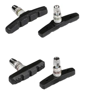 Jeu de patins de frein V-brake pour vélo, blocs en caoutchouc durables avec quincaillerie VTT.