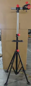 Mountain bike repair stand iron maintenance workbench with tool tray and adjustable clamp rack for shop.