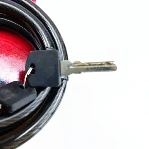 Antivol de vélo robuste avec deux clés, câble en acier sécurisé pour VTT et vélos.
