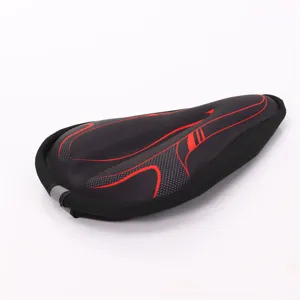 Housse de selle VTT en silicone épaissie, vue détaillée, coussin souple accessoire velo.