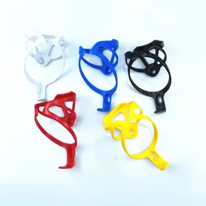 Lightweight plastic bicycle bottle cage for road and mountain bikes, 5 color options available.