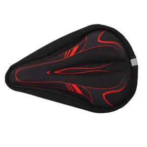 Housse de selle de vélo épaissie noir et rouge coussin de siège VTT coussin de gel