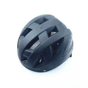 Casque developpe pour velo de route et VTT, equipement de protection securite noir.