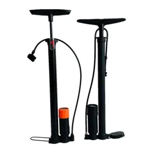 Hochdruck Stand-Fahrradpumpe mit T-Griff und Manometer für Mountainbikes geeignet.