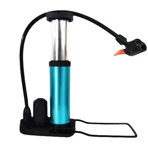 Portable foot pump for bicycle and electric vehicle with high pressure mini design.
