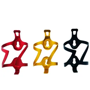 Aluminium alloy bicycle water bottle cage detail view, lightweight universal bike mount.