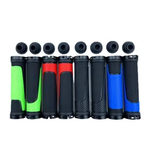 Poignées de Guidon de Vélo VTT en Caoutchouc Double Verrouillage Antidérapantes Housses de Guidon de Cyclisme Pour Vélos
