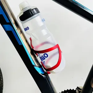 Lightweight aluminum alloy bicycle water bottle cage suitable for mountain and road bikes.