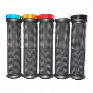Manopole per Manubrio da Mountain Bike Anello di Bloccaggio in Alluminio Manopole per Bici Antiscivolo Accessori per Manubrio da Ciclismo in Gomma