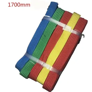 Vue detaillee de la sangle elastique multicolore de 1700mm pour bagages de moto et velo.