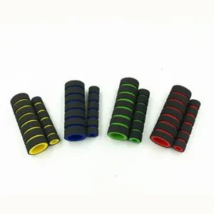 High density foam motorcycle handlebar grips, anti-slip sponge brake lever covers in multiple colors.