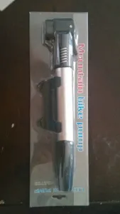 Portable mini bicycle pump with bracket, lightweight aluminum alloy compact design for bike tires