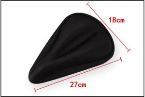Housse de selle de vélo en silicone noire coussin de siège VTT accessoire cyclisme 27x18cm