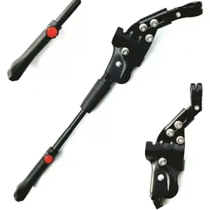 Adjustable bicycle kickstand aluminum alloy mountain bike side support stand black