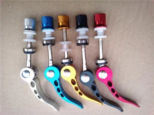 Aluminum bicycle seat post quick release skewer, colorful mountain bike replacement parts.