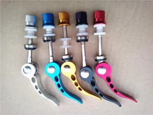 Aluminum bicycle seatpost quick release skewer colorful bike replacement parts set