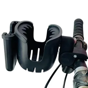 Portabevande e supporto per telefono 2-en-1 universale per bicicletta e moto in plastica.