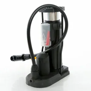 Portable foot air pump for bicycle and motorcycle tire high pressure inflator tool