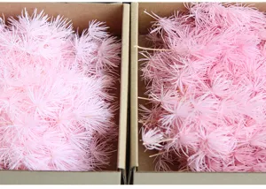 Pink dried floral materials detail shot, perfect for DIY crafts and decorative projects.