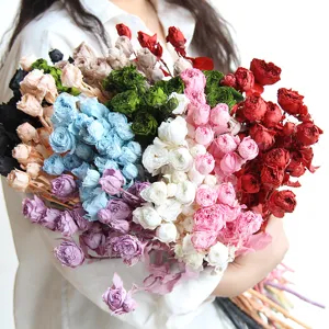 Natural Preserved Multi Head Small Rose Bouquet Dried Flowers For DIY Epoxy Resin Aromatherapy Candle Home Decor