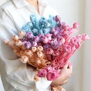 Preserved multi-head small roses bouquet for DIY crafts, aromatherapy candles and floral art.