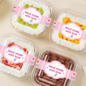 Baking taille zegel stickers lange strip afdichting stickers voor taart doos verpakking.