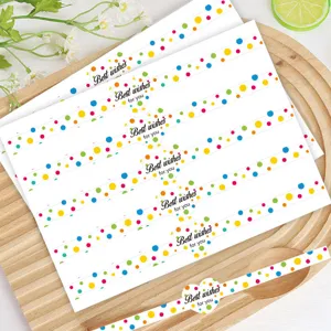 Colorful heart baking sealing sticker, cute dot design for dessert boxes and gift wrapping.