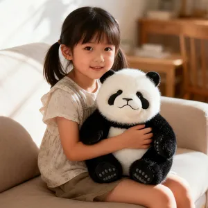 Χαριτωμενο χνουδωτο λουτρινο panda απαλο μαξιλαρι αγκαλιας τελειο δωρο για παιδια.