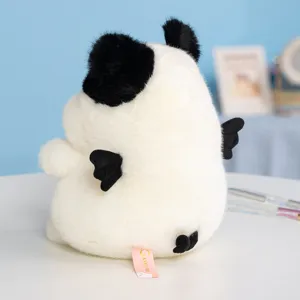 Cute angel pig plush toy back view, soft stuffed doll birthday gift for kids and girls.