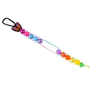 Silicone butterfly acrylic beaded golf ball marker keychain lanyard for daily use
