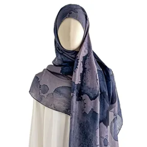 Women stylish printed long scarf hijab versatile breathable headscarf neckerchief shawl