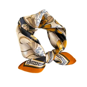 Foulard di seta quadrato da donna stile di lusso elegante fazzoletto da collo primavera