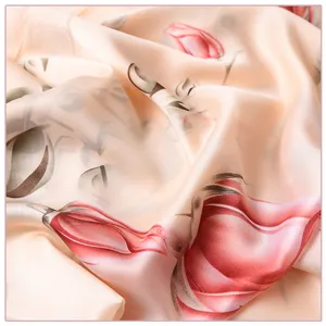 Zijde gevoel vrouwen sjaal bloemen olieverf print elegante zachte beschermende doek